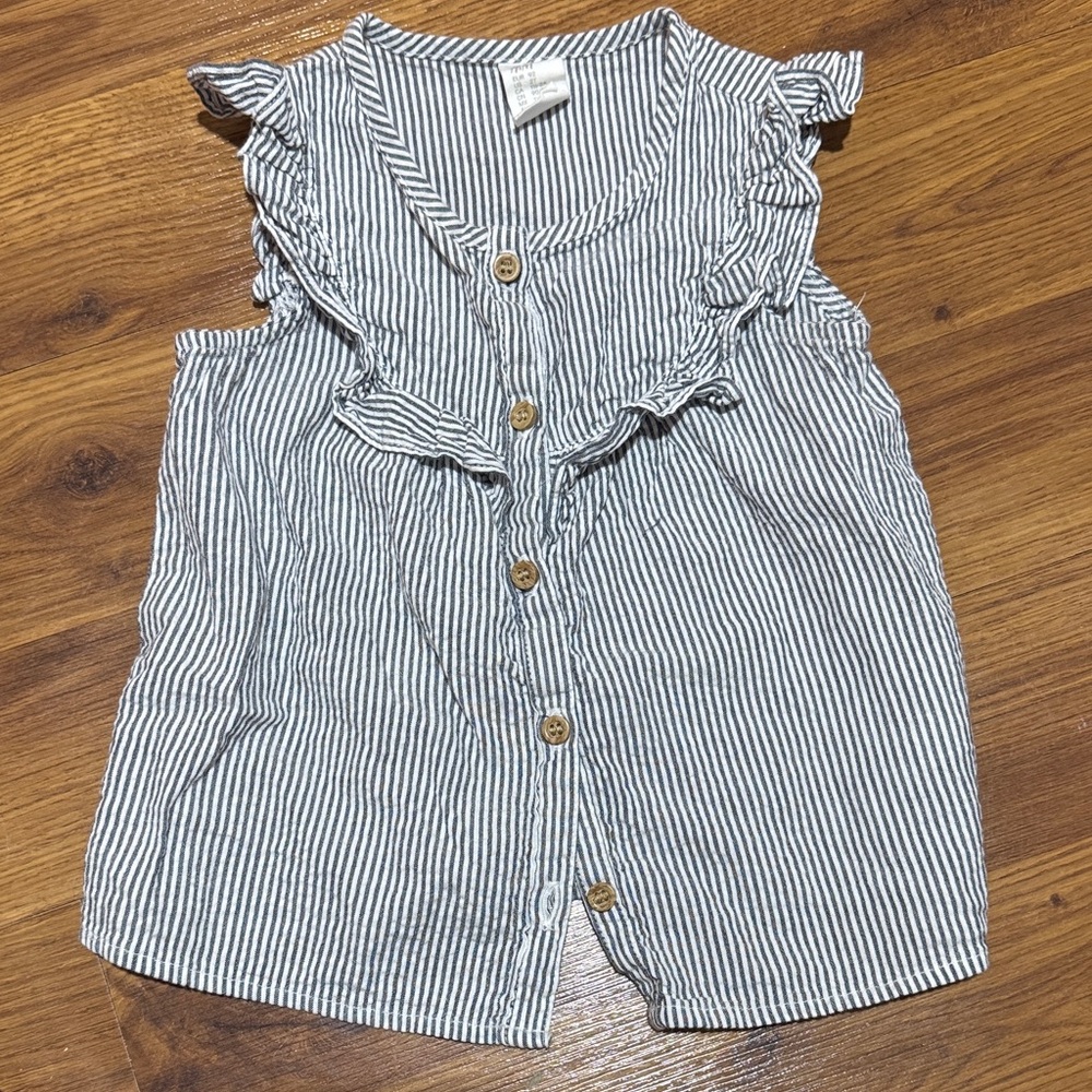 H&M Navy and White Striped Blouse